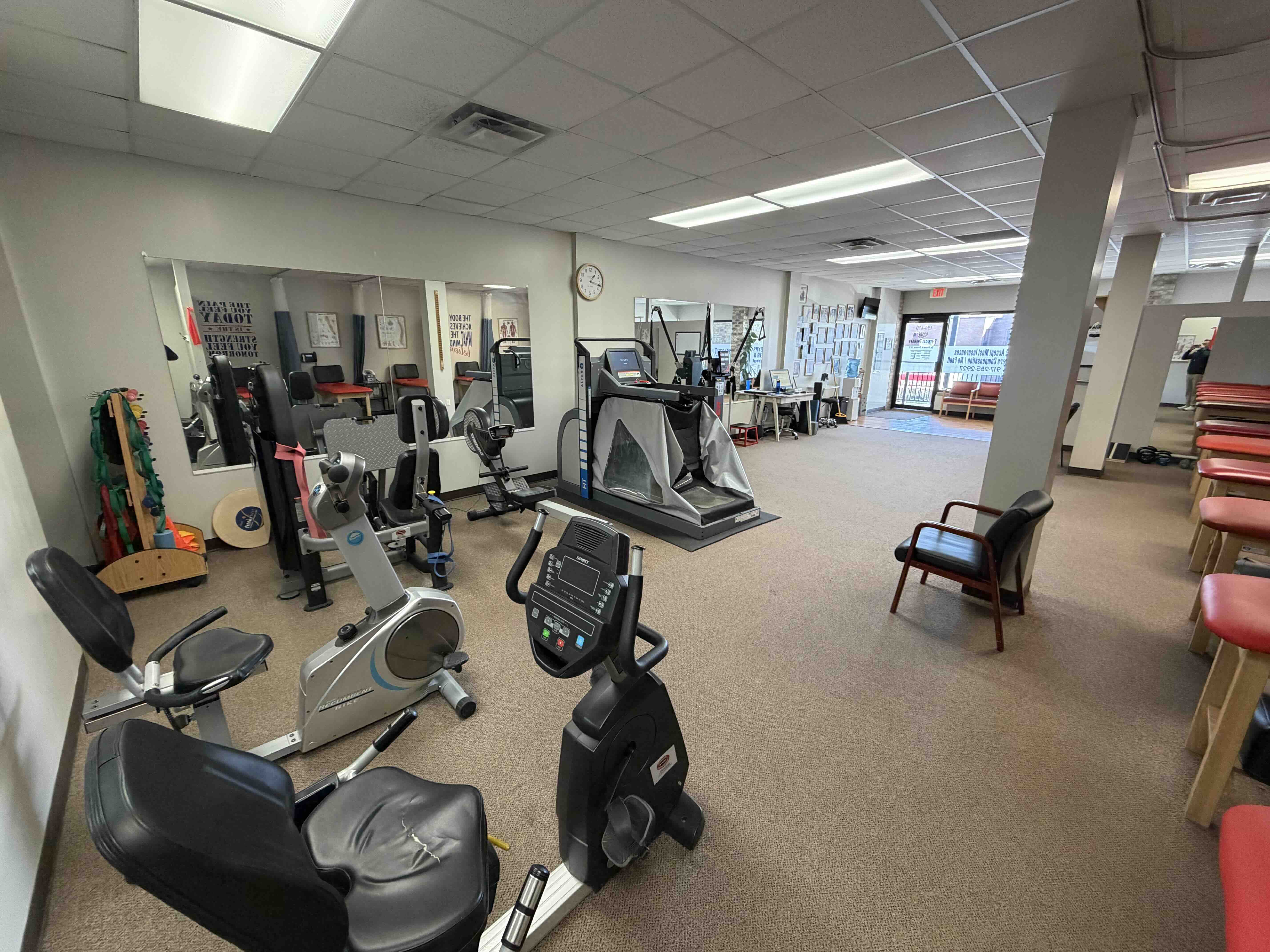 Physical therapy equipment and treatment area